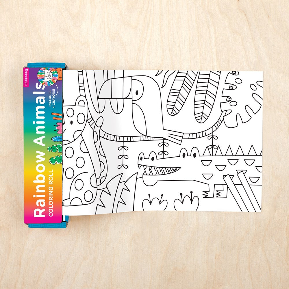 Rainbow Animals Mini Coloring Roll [Book]