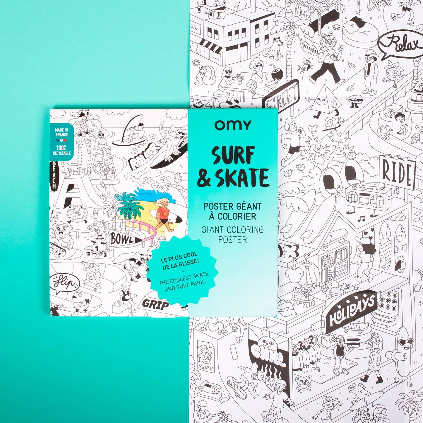 Surf & Skate Giant Coloring Poster