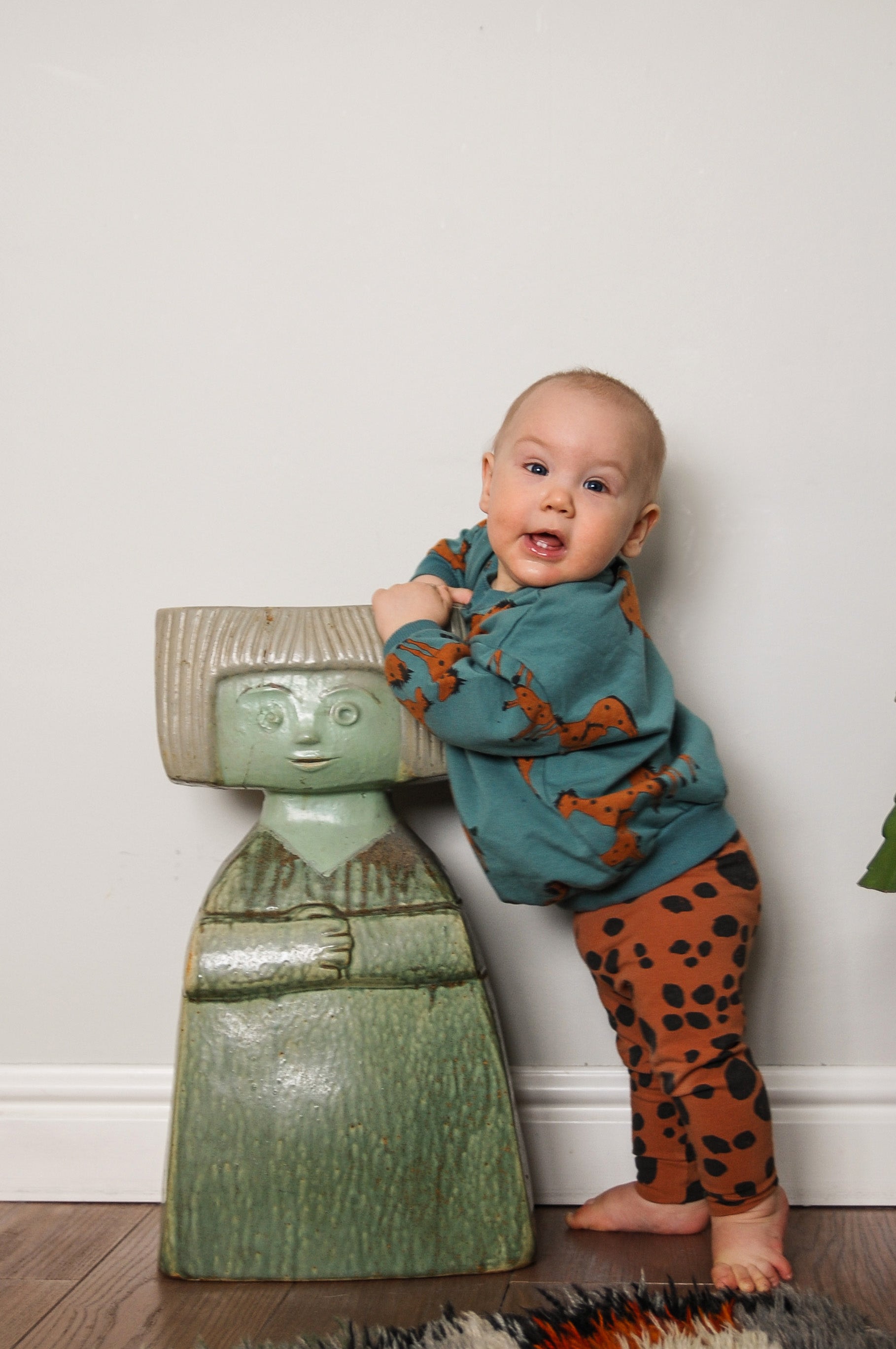 Organic Cotton Baby Leggings in Cinnamon (12-18m left)