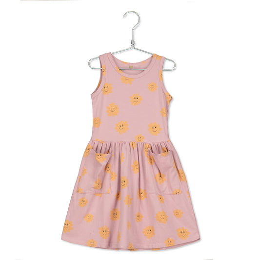 Pale Pink Smiley Clouds Dress (1-2 left)