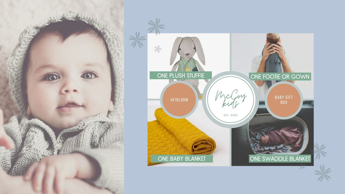 Blog post header for new baby gift boxes
