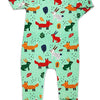 Foxes - Green Baby Pajamas