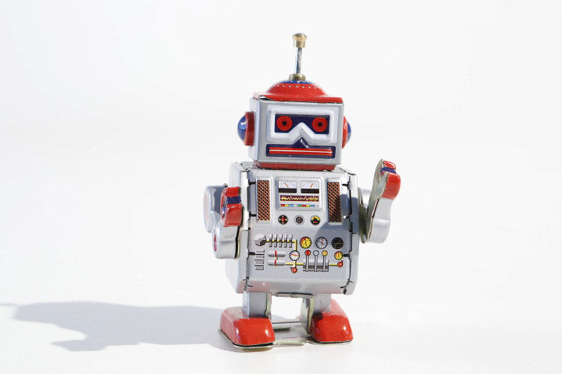 die Blechfabrik e.K. | Wind-up Leader Robot (Silver/Red) – McCoy Kids