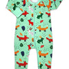 Foxes - Green Baby Pajamas