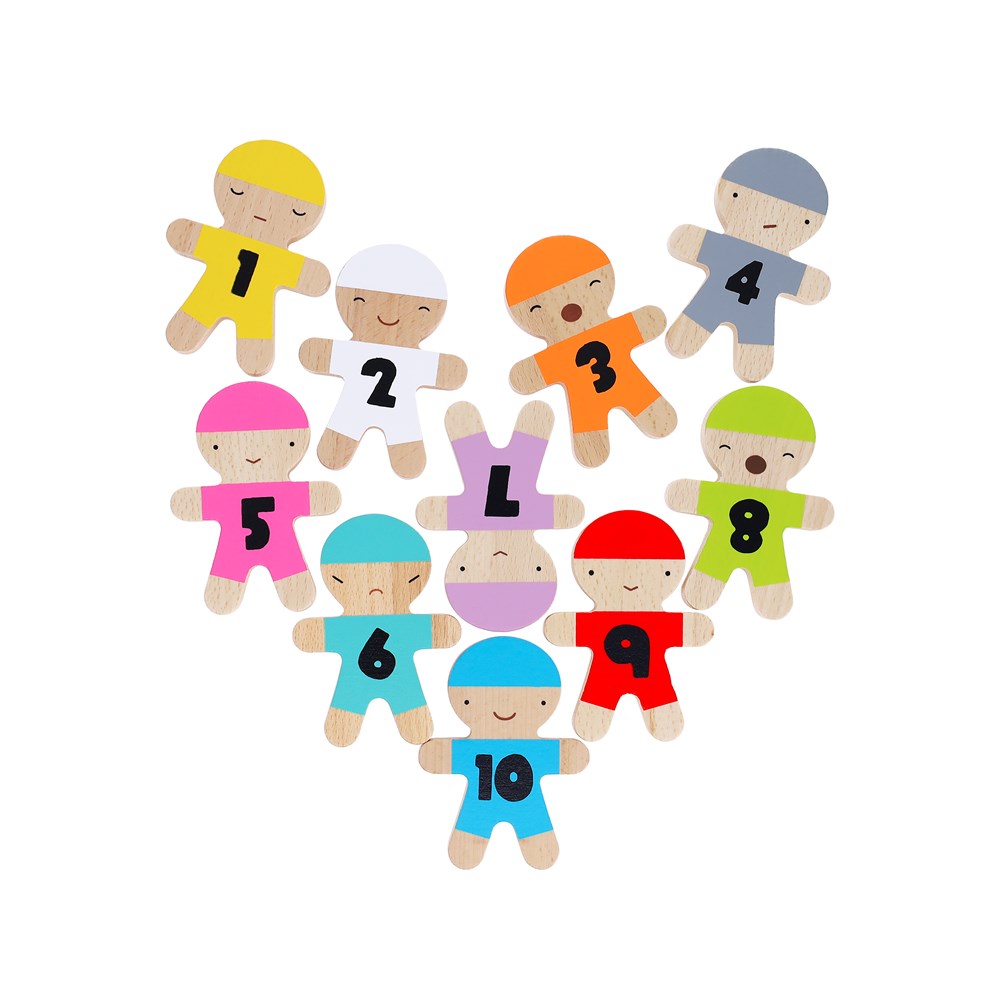 Taro Gomi's Wooden Play Set: 10 Shaped Figures for Stacking Fun