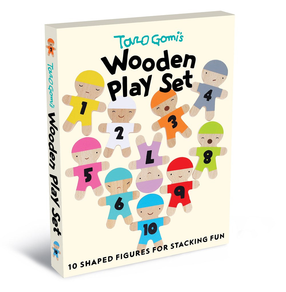 Taro Gomi's Wooden Play Set: 10 Shaped Figures for Stacking Fun