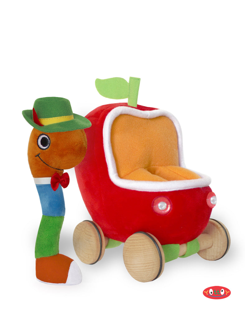 Lowly Worm Soft Toy with Car