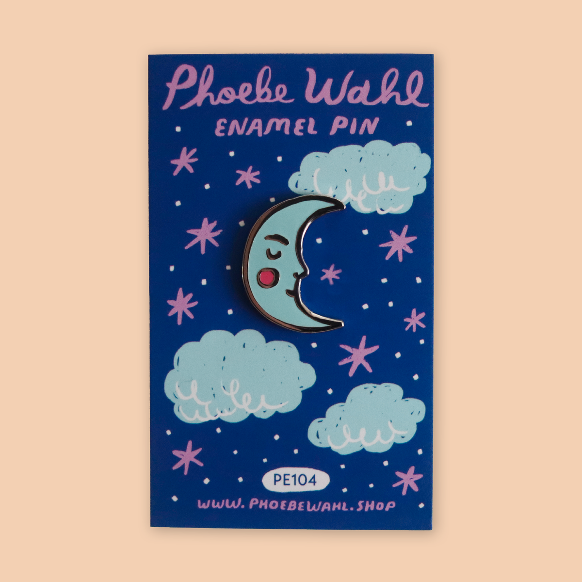 Crescent moon enamel pin