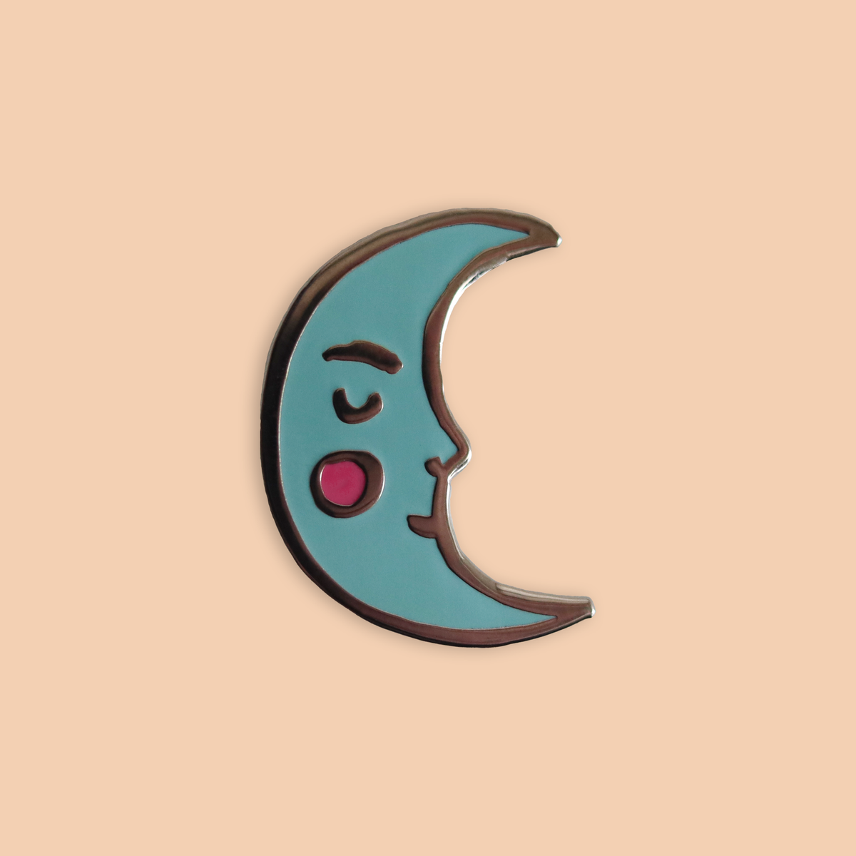 Crescent moon enamel pin