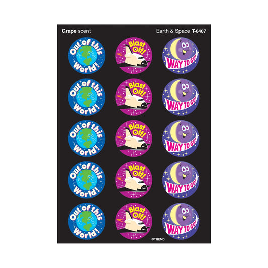 Earth & Space, Grape scent Scratch 'n Sniff Stinky Stickers – Large Round