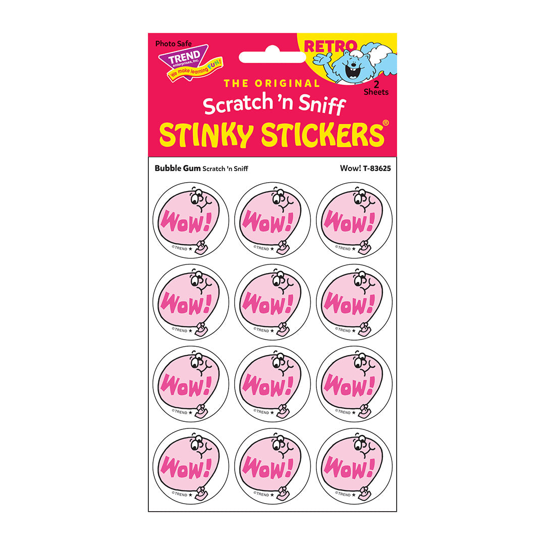 Wow!, Bubble Gum scent Retro Scratch 'n Sniff Stinky Stickers