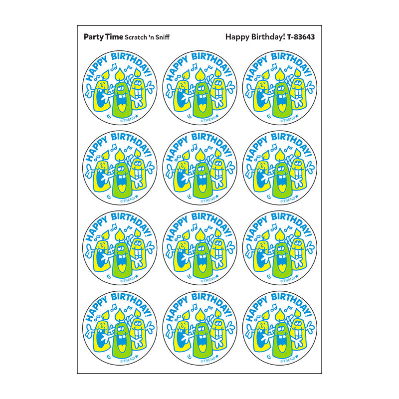 Happy Birthday!, Party Time scent Retro Scratch 'n Sniff Stinky Stickers