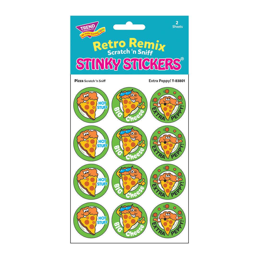 Extra Peppy, Pizza scent Retro Scratch 'n Sniff Stinky Stickers®