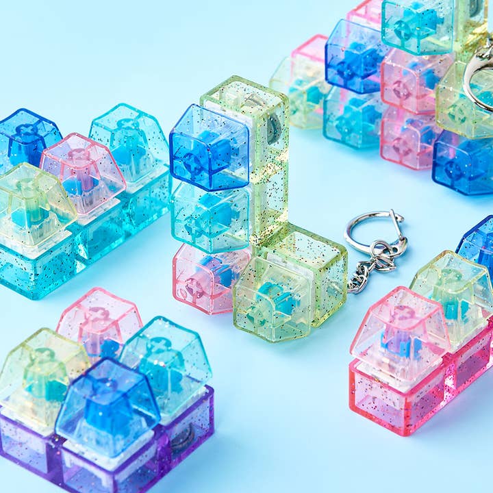 Clear Led Tetris Clicker Keyboard Keycap Keychain