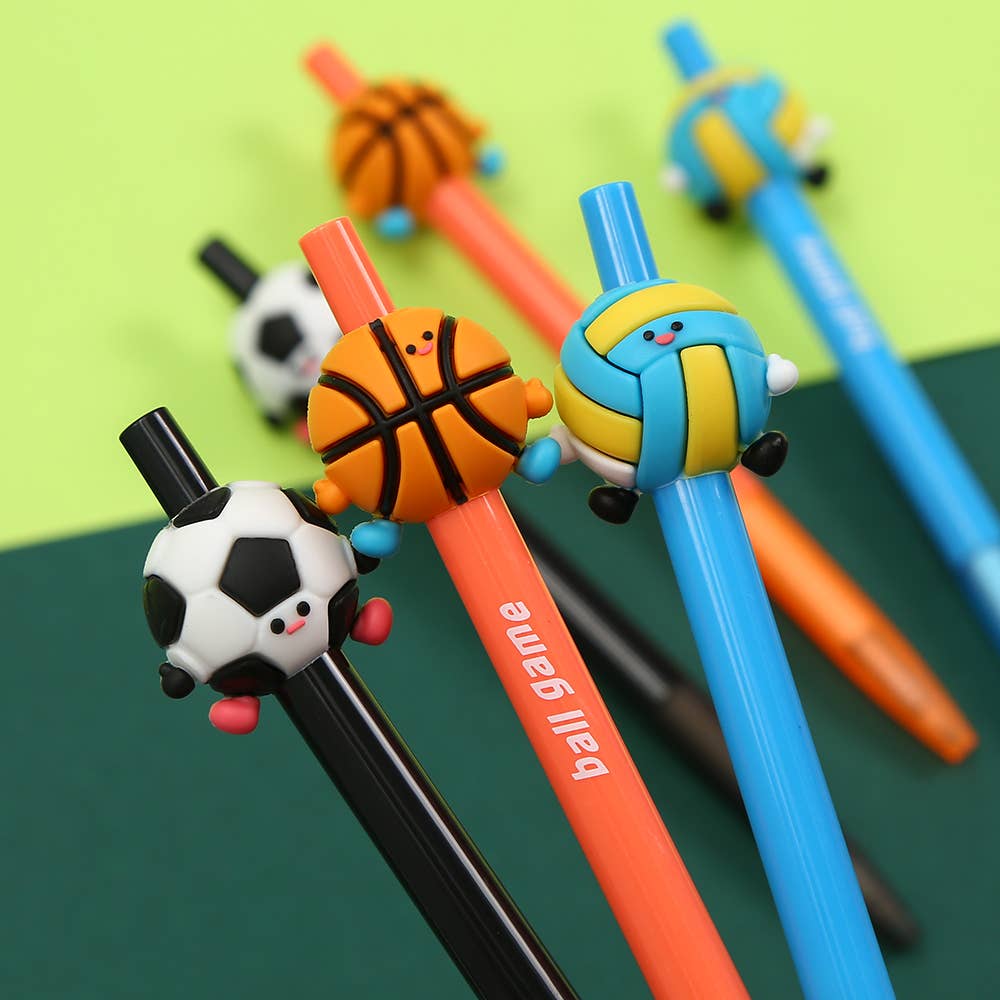 Sports Ball Game Retractable Gel Pen [Assorted]