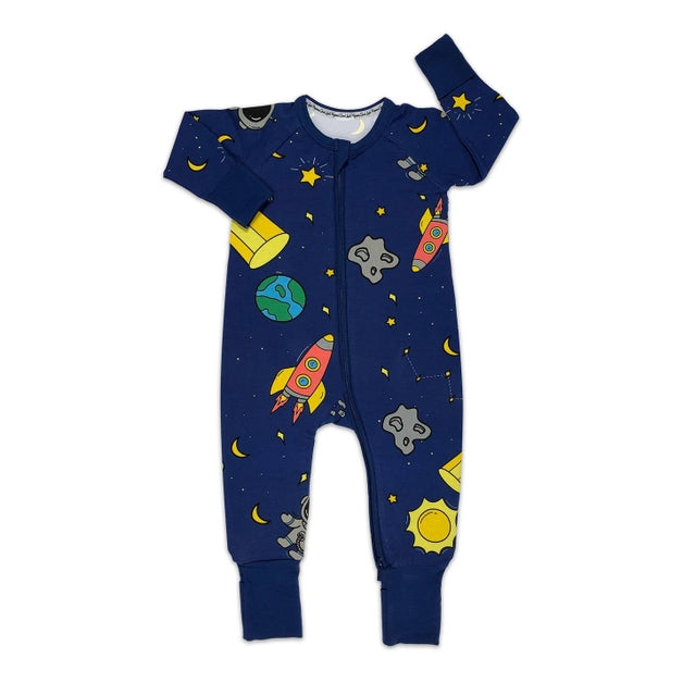 Space- Blue Baby Pajamas