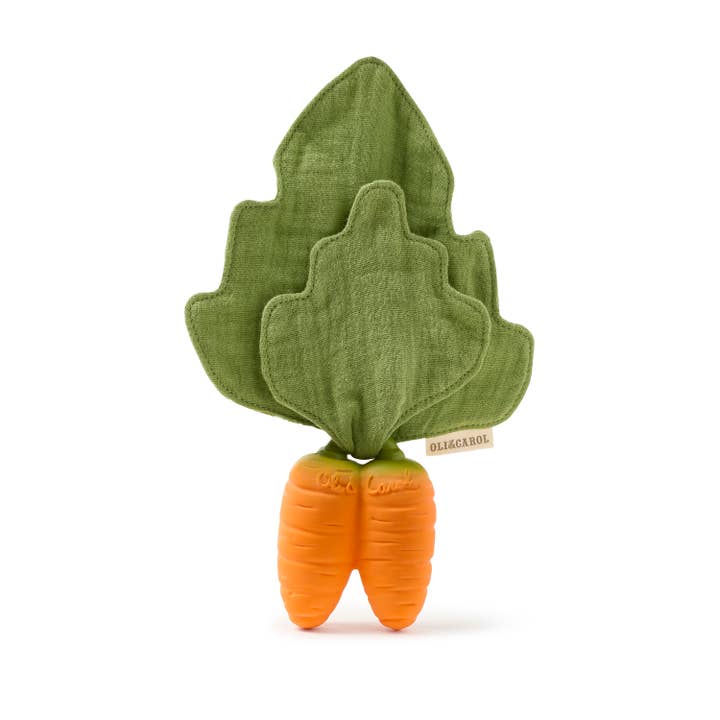 Cathy the Carrot Mini Doudou Teether