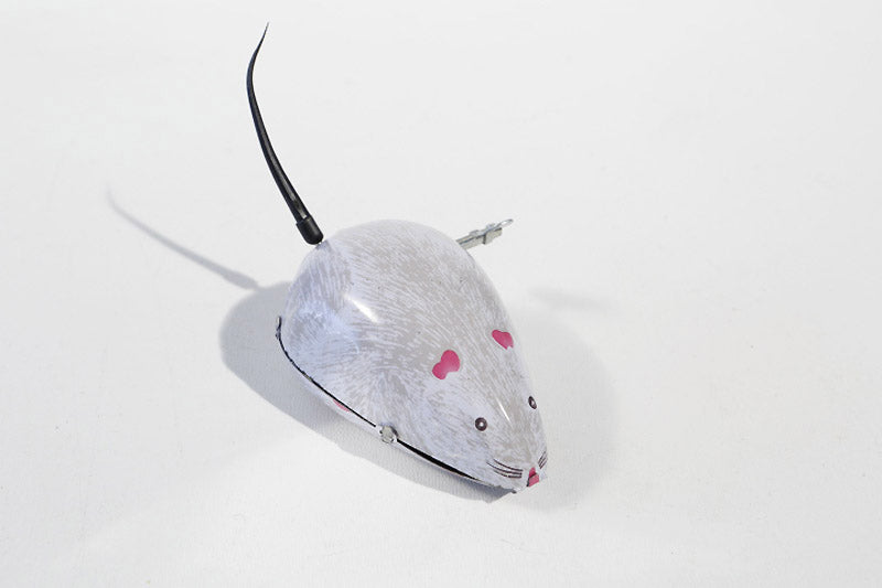Wind-up tin mouse with a wobbly tail