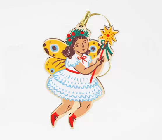 Phoebe Wahl Winter Fairy Wooden Ornament