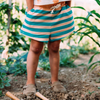 Pale Pink and Green Striped Shorts