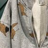Grey Birds with Hat Zip Hooded Sweatshirt (only 2-3 left)